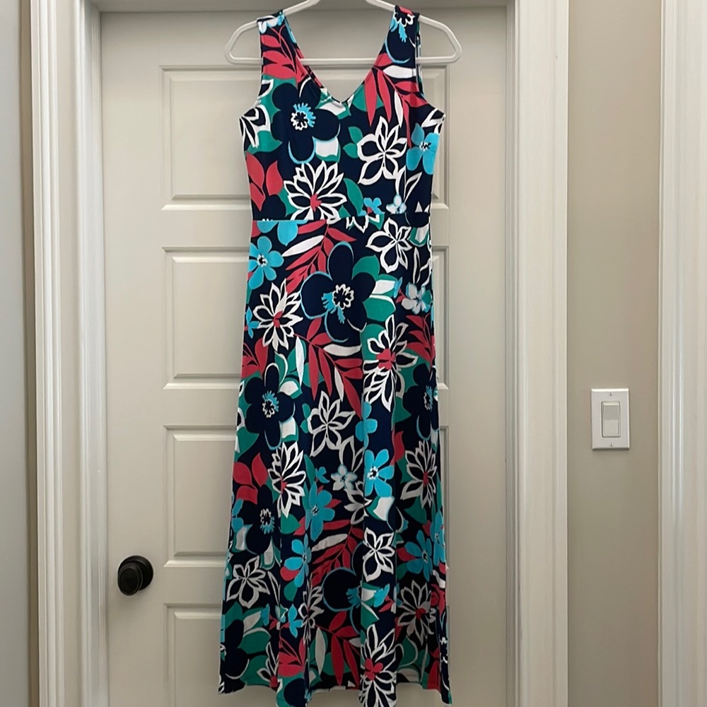 Talbots V-Neck Floral Maxi Dress